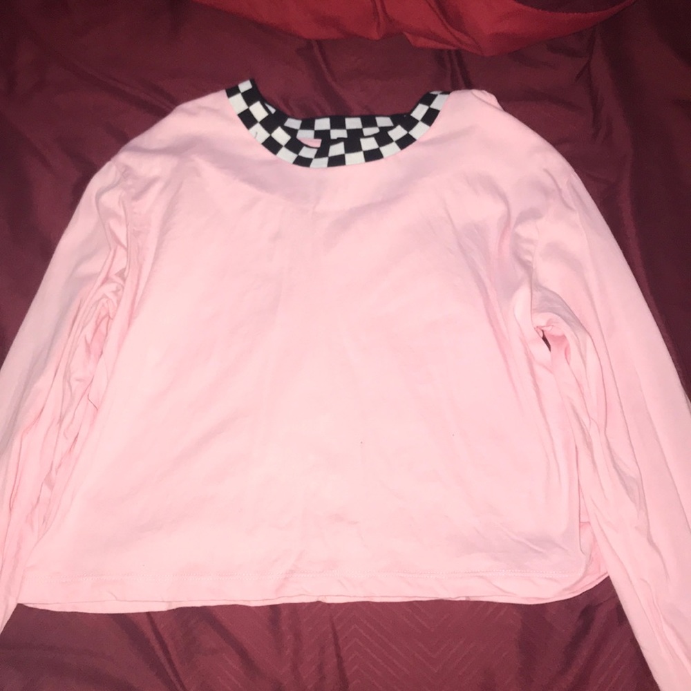 long sleeve pink forever 21 crop top